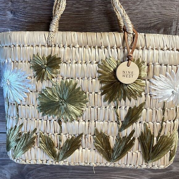 Nine West Straw Floral Bag - Picture 2 of 8